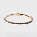 Fancy Dark Black Diamond Tennis Bracelet in 18K Rose Gold