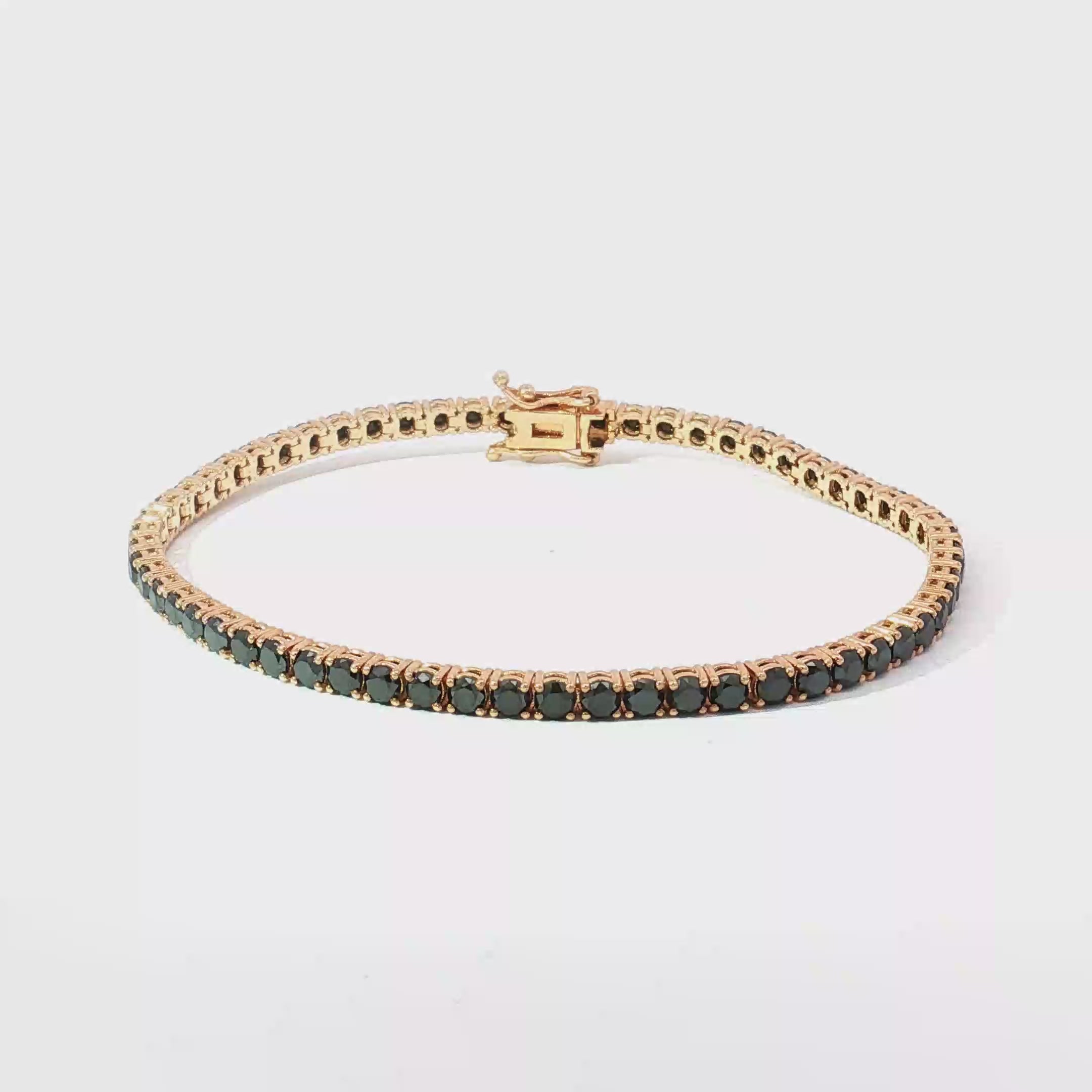 Fancy Dark Black Diamond Tennis Bracelet in 18K Rose Gold