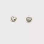 18K White and Rose Gold Heart Diamond with Jackets Earrings