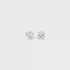 4 CTS Round Lab Diamond Stud Earrings in 14K White Gold
