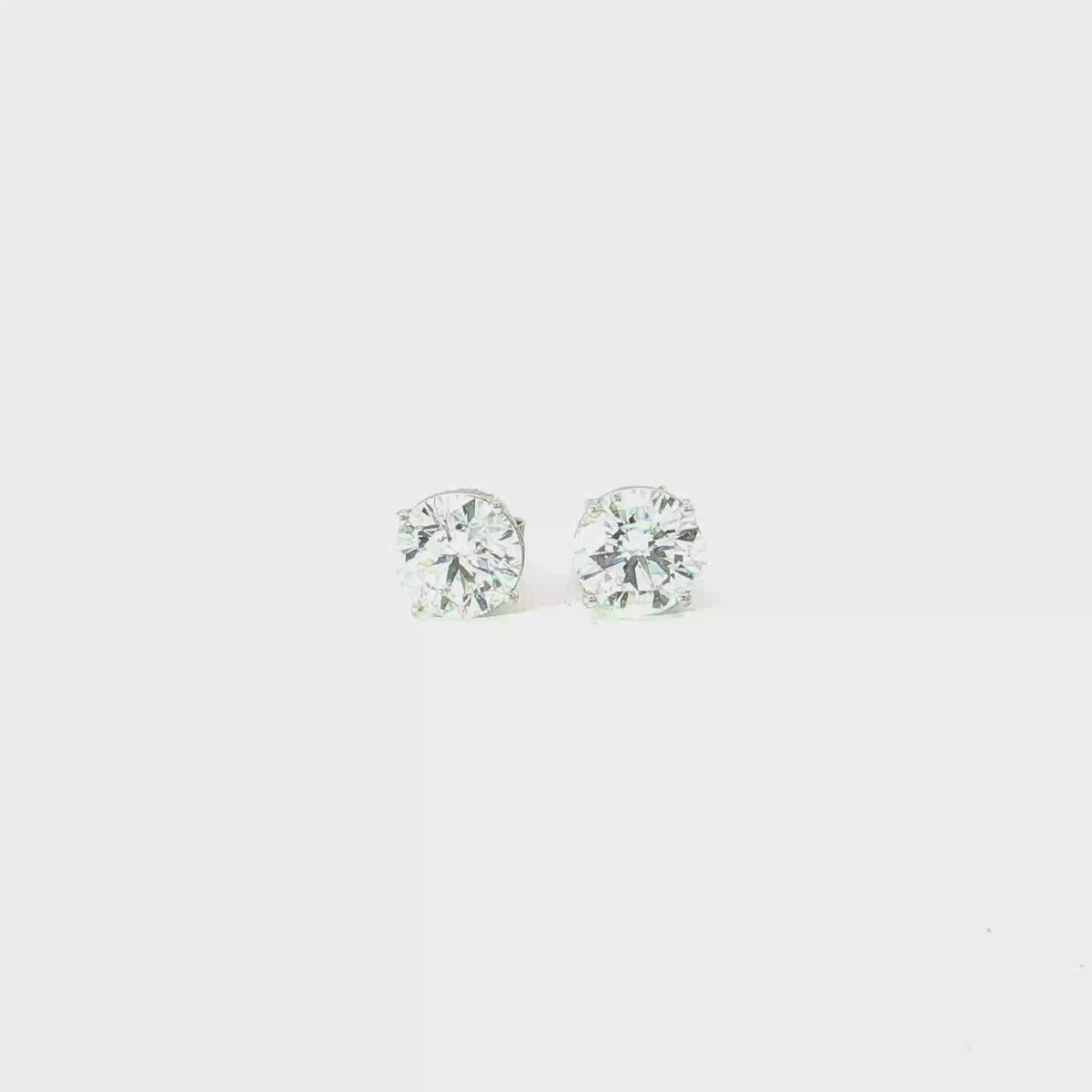 4 CTS Round Lab Diamond Stud Earrings in 14K White Gold