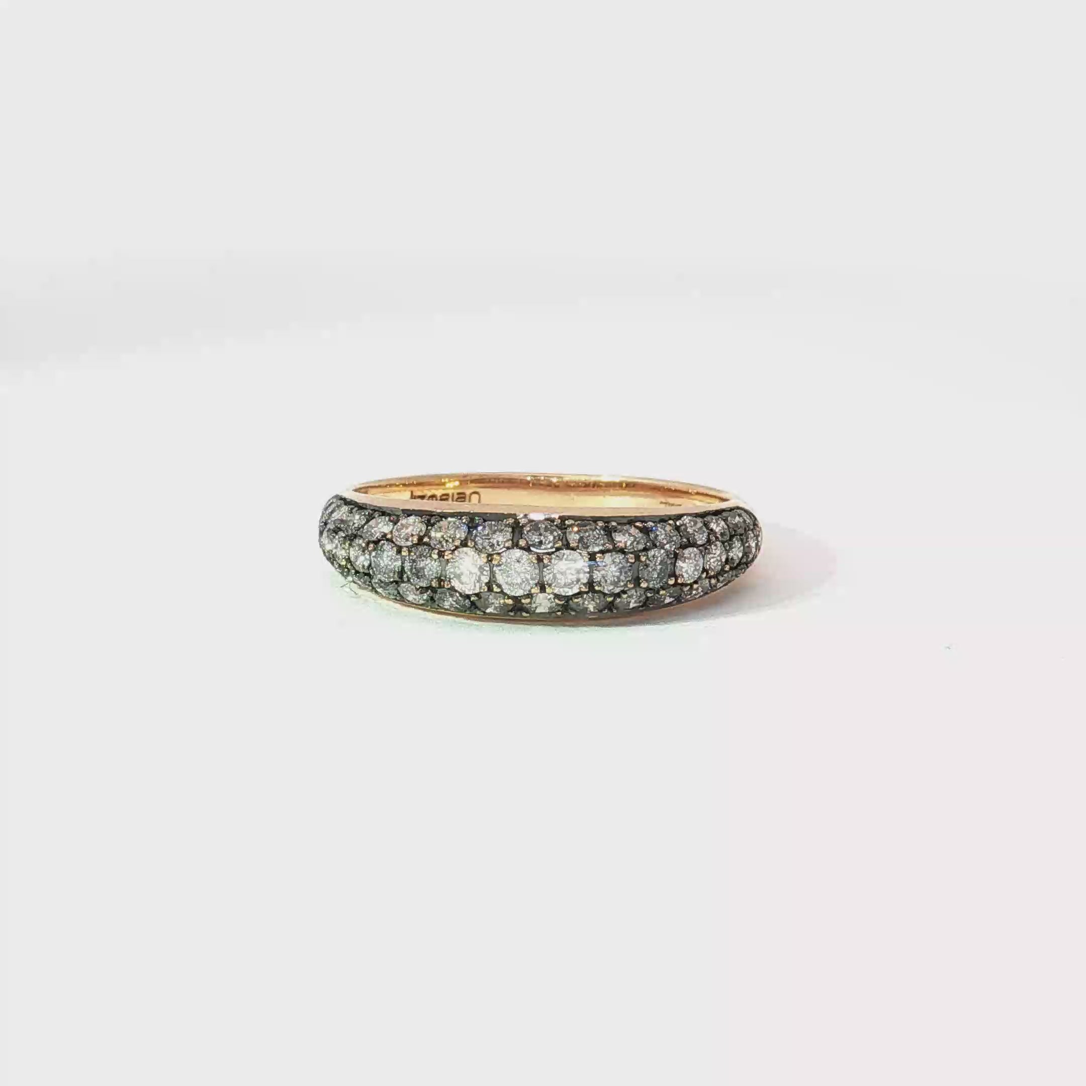 Rose Gold Diamond Pavé Dome Band Ring