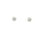 18K White Gold Diamond Cluster Stud Earrings