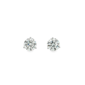 6 CTS Lab Diamond Stud Earrings in 14K White Gold Three-Prong Round Martini Set